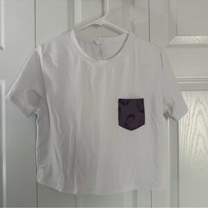 Born Primitive Pineapple collection white crop top with purple pocket design M